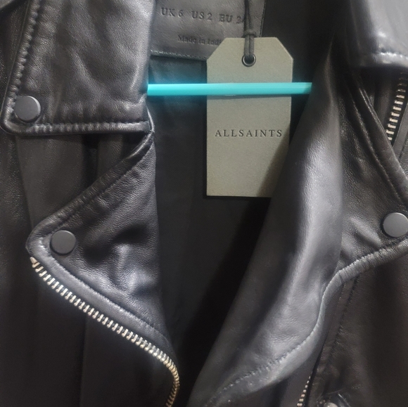 ALLSAINTS Balfern Leather Biker Jacket - Picture 9 of 10
